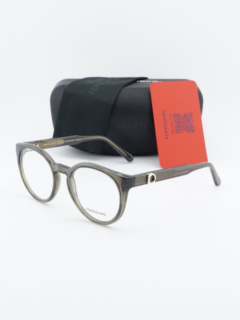 Salvatore Ferragamo SF3032E 320 Round Eyeglasses – Transparent Khaki 51mm